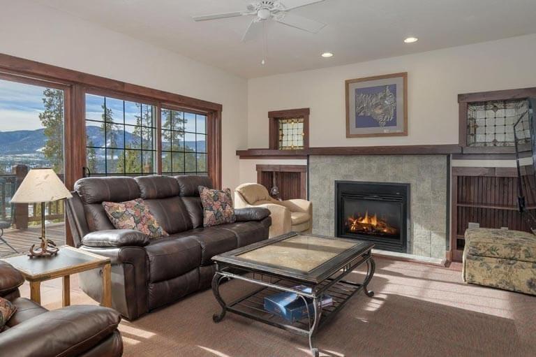 living room with mountain view